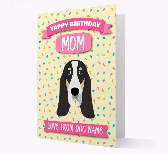 Personalized Card 'Yappy Birthday Mom' with {breedCommonName} Icon